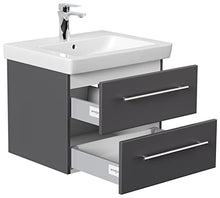 emotion SUBWAY2-0-60CM000104DE - Lavabo con mobiletto, in Legno, 56 x 45 x 44,5 cm, Colore: Antracite Lucido