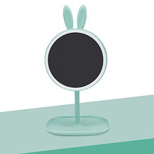 CFPPX Specchio Trucco con Luce LED, USB Ricaricabile Pieghevole Specchio Cosmetico, Makeup Mirror, Specchio da Rotazione a 360°,Verde,Rabbit1