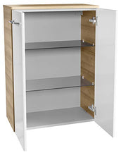 Fackelmann Milano - Armadietto da Bagno, 60 cm, Colore: Marrone/Bianco