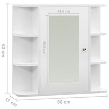 vidaXL Armadietto a Specchio Bianco 66x17x63 cm in MDF