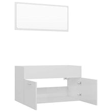 vidaXL Set Mobili da Bagno 2 pz Bianco Lucido in Truciolato