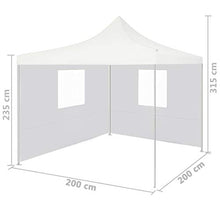 vidaXL Gazebo Pieghevole Professionale 2 Pareti 2x2m Acciaio Bianco