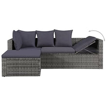 vidaXL Divani Set da Giardino 14pz in Polyrattan Grigio Salotto Sofà Esterni