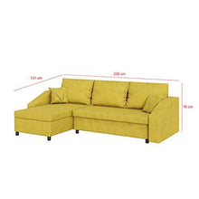 Selsey Morabod - Divano letto angolare - Tessuto Rico 10 giallo - Larghezza 230 cm - a forma di L - Arredi Casa