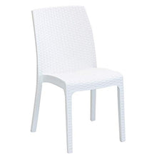 MilaniHome Set Tavolo da Giardino Rettangolare Fisso Cm 150 X 90 con 4 Sedie E 2 Poltrone in Wicker Stampato Bianco da Esterno