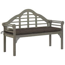 vidaXL Panchina da Giardino Cuscino 135cm Massello d'Acacia Grigio