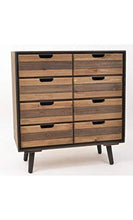 Edell – Cassettiera in legno anticato con 8 cassetti Berenice