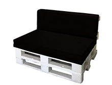 CUSCINO SCHIENALE 39X120X11-19 PER BANCALI PALLET EPAL EUR RIVESTITO IN ECOPELLE SFODERABILE NERO - ALTA DENSITA'