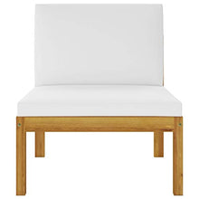 FAMIROSA Set Divani da Giardino 9 pz con Cuscini Crema Massello Acacia-7896