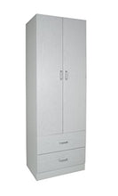 TrendyItalia 12984 Armadio 2 Ante Rovere Sbiancato, Legno, Bianco, 60 x 42 x 180 cm