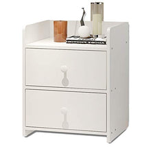 FEANG Semplice Comodino Comodino Comodino Comodino tavolino con 2 cassetti di archiviazione per Ufficio Camera da Letto, Bianco