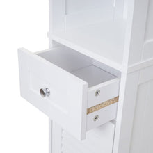 Mendler Arredo bagno serie HWC-F75 MDF bianco 30x32x196cm mobile alto