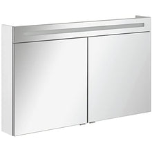 FACKELMANN B.Clever - Set di mobili da bagno, 2 pezzi, 120 cm, con lavabo in marmo e armadietto a specchio a LED