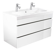 Mobile bagno Talis 100 bianco lucido, doppio , 2 cassetti senza maniglie