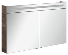Fackelmann B. Clever LED specchio armadio due ante (120 cm) marrone Olmo Madera, 82997