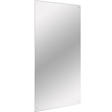 Maison & White Specchio rettangolare senza cornice, 450 mm x 600 mm, specchio da bagno, fissaggio e tappi cromati inclusi, specchio da parete, fori preforati, specchio senza cornice, M&W
