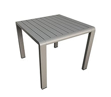 Domus Stile Modigliani Tavolo Quadrato in Alluminio, Verniciato, Grigio