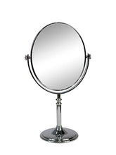 Vetrineinrete® Specchio cosmetico Ovale da Trucco con Zoom Girevole da appoggio Specchio di ingrandimento Portatile per Barba rasatura con Base da Tavolo Varie Misure (17x13 cm) E16