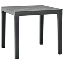 Tidyard Tavolo da Giardino Quadrato in Plastica Antracite 78x78x72 cm,Tavolo da Esterno in Plastica,Tavolo da Pranzo da Giardino per Esterno in Plastica 78x78x72 cm