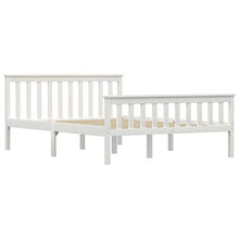 BIGTO - Struttura per letto in legno di pino massiccio, per camera da letto, stile B, 135 x 190 cm, colore: Bianco