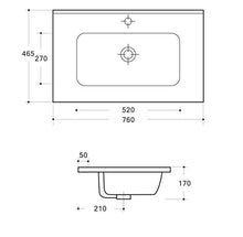 Ideastella MOBILE CON LAVABO PER BAGNO SERIE IBIZA 75 CM (Bianco Lucido)