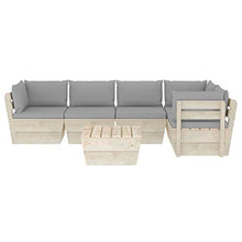 FAMIROSA Set Divani da Giardino su Pallet 6 pz con Cuscini Legno Abete-3565