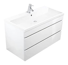 Mobile bagno Via 100 bianco lucido , cassetti senza maniglie