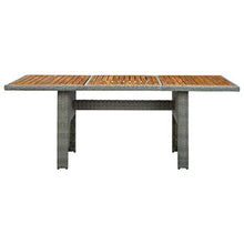 FAMIROSA Tavolo da Giardino Grigio Chiaro in Polyrattan e Legno Acacia