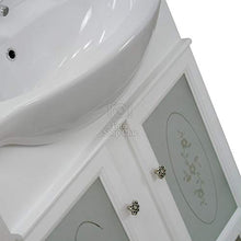 Shop Chic Mobile bagno bianco shabby da 75 cm con specchio applique e vetri decorato
