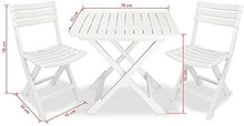 Set sedie e Tavolo da Giardino Pieghevole in plastica - Camping Set (Bianco)
