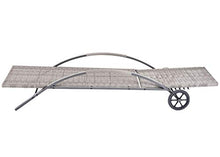 Mendler Set 2X lettini Regolabili da Esterno HWC-E27 polyrattan Grigio con Cuscino Grigio Scuro