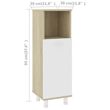 vidaXL Armadio da Bagno Bianco e Rovere Sonoma 30x30x95 cm Truciolato