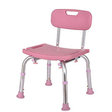LXLAMP Sedile Doccia con Schienale Rosa con Braccioli, Sgabello Doccia Antiscivolo Regolabile in Altezza for Sedile Doccia for Robuste Gambe in Alluminio, Sedia da Doccia