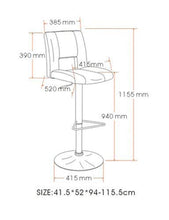 Amazon Brand - Movian Sarnen - Set da 2 sgabelli da bar, 52 x 41,5 x 115 cm (Lu x La x A), nero
