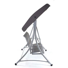 Dondolo da Esterno a 3 posti HWC-D62 Acciaio Alluminio Tessuto textilene Grigio