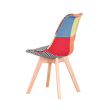 Uderkiny Set di 4 sedie Sedia da Pranzo in Quattro Pezzi Patchwork con Cuscini, Adatta per pranzare in Soggiorno Cucina, ECC (Rosso Patchwork)