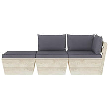 FAMIROSA Set Divani da Giardino su Pallet 3 pz con Cuscini Legno Abete-3420