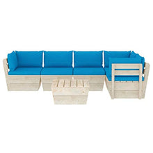 FAMIROSA Set Divani da Giardino su Pallet 6 pz con Cuscini Legno Abete-3568