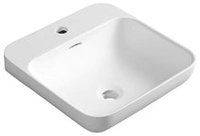 Rockstone - Lavabo sospeso, 40 x 40 cm, colore: Bianco opaco