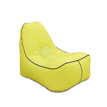 Wsaman La Salute Materiale Divano Gonfiabile Pigro, Comoda Elegante Divani con Rimovibile Sacco a Sacco Sedia da Gioco per Bambini Adulti,Giallo