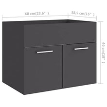 vidaXL Set Mobili da Bagno 2 pz Grigio in Truciolato