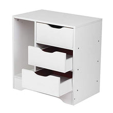 RBSD Tavolo Resistente, cassettiera, Mobile Lucido, Robusto per la casa per scrivania per mobili per Camera da Letto(White)