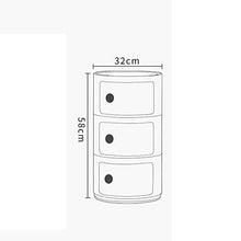 WALNUTA Mobile Contenitore Rotondo Comodino in plastica per Camera da Letto Bagno corridoio casa