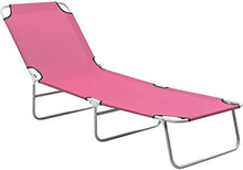 L&B-MR - Lettino da sole pieghevole per esterni, con struttura in acciaio e tessuto, colore: Rosa