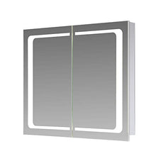 Eurosan L60 - Armadietto con Specchio a 2 Ante, con Illuminazione Frontale a LED, Larghezza 60 cm, Colore: Bianco