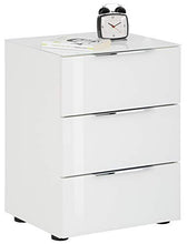 lisel-de Maja 7802 - Comodino in Vetro Bianco Opaco con 3 cassetti, 45 x 60 x 40 cm