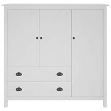 Cikonielf - Armadio con 3 ante e 2 cassetti e 5 ripiani, 142 x 45 x 137 cm, colore: bianco