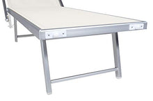 VERDELOOK Rimini, Lettino da Mare con Parasole, 186x61x38 cm, Bianco