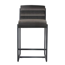 Dami Living Tony - Sgabello da bar con rivestimento in velluto grigio, 65 cm