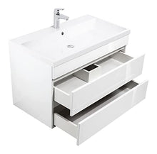 Mobile bagno Via 90 bianco lucido , cassetti senza maniglie